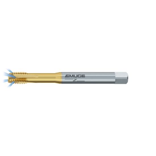 Picture of EMUGE BU088F01.5045 Tap 3/8-24.00TPI Plug NF/UNF/UNEF DINSI 4P-5P Coolant PCD HSSE-Powder Metal TiN