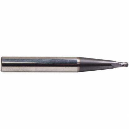 Picture of EMUGE 3442A.06030A DIA 3MM SH 0.3937 LOC 0.2756 OAL 3.1496 End Mill Taper Flute Carbide TiAlN Single End Ball Nose Turbine Program