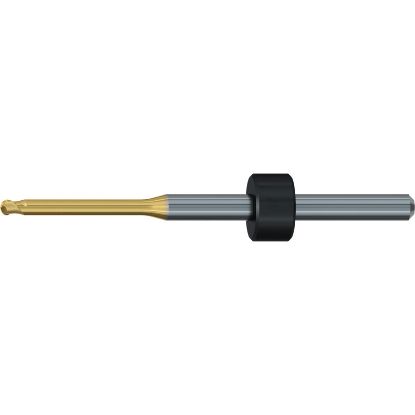 Picture of EMUGE 2602TR.100310 DIA 1MM SH 0.1181 LOC 0.3937 OAL 1.8504 End Mill Ball Nose Carbide TiN + TiAIN Single End Ball Nose Dental Mills