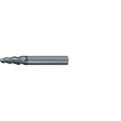 Picture of EMUGE 3440L.08010A DIA 1MM SH 0.2362 LOC 0.5906 OAL 2.4409 End Mill Taper Flute Carbide AlCrN Single End Ball Nose Turbine Program