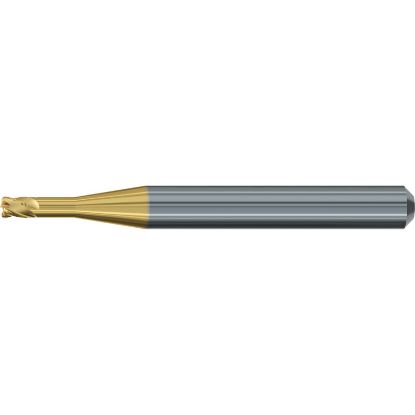 Picture of EMUGE 2632T.400612 DIA 4MM SH 0.2362 LOC 0.4724 OAL 2.2441 End Mill Corner Radius Carbide TiN + TiAIN Single End Corner Radius 0.0197 0.50MM Dental Mills