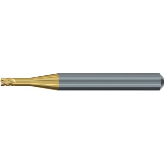 Picture of EMUGE 2632T.400612 DIA 4MM SH 0.2362 LOC 0.4724 OAL 2.2441 End Mill Corner Radius Carbide TiN + TiAIN Single End Corner Radius 0.0197 0.50MM Dental Mills