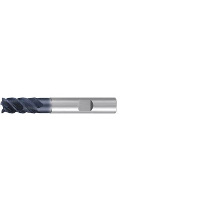 Picture of EMUGE 2814A.1000 DIA 1 SH 1.00 LOC 1.50 OAL 4.00 End Mill Standard Flute High Helix Carbide TiAlN Single End Corner Radius 0.0500 1.27MM Jet-Cut