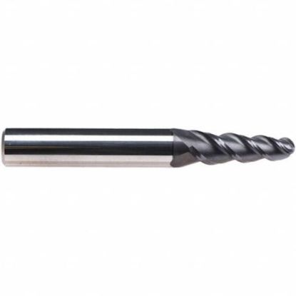 Picture of EMUGE 3440A.04020B DIA 2MM SH 0.3150 LOC 1.1811 OAL 2.8346 End Mill Taper Flute Carbide TiAlN Single End Ball Nose Turbine Program