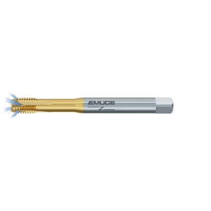 Picture of EMUGE BU088F01.5010 Tap 5/16-18.00TPI Plug NC/UNC DINSI 4P-5P Coolant HSSE-Powder Metal TiN