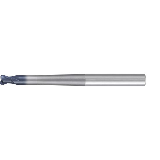 Picture of EMUGE 1980A.01875 DIA 3/16 SH 0.2500 LOC 0.1875 OAL 3.50 End Mill Torus Standard Helix Carbide TiAlN Single End Corner Radius 0.0469 1.19MM TOP-Cut