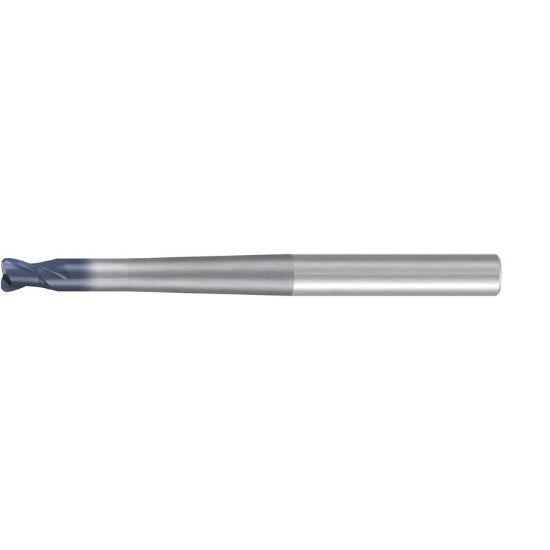 Picture of EMUGE 1983A.0375 DIA 3/8 SH 0.3750 LOC 0.3125 OAL 4.50 End Mill Torus Standard Helix Carbide TiAlN Single End Corner Radius 0.0937 2.38MM Hard-Cut
