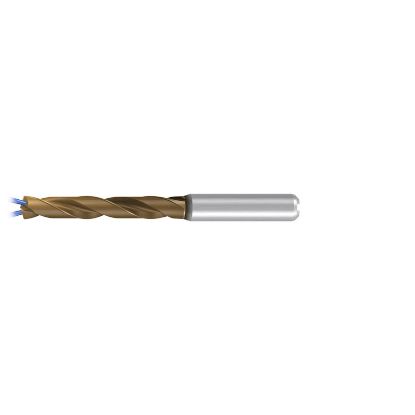Picture of EMUGE TA214524.0575 Carbide Drill Coolant Thru Carbide 140° 0.226 Diameter 0.236 Shank 3.582 OAL 2.087 Flute 2 Flute AlCrN