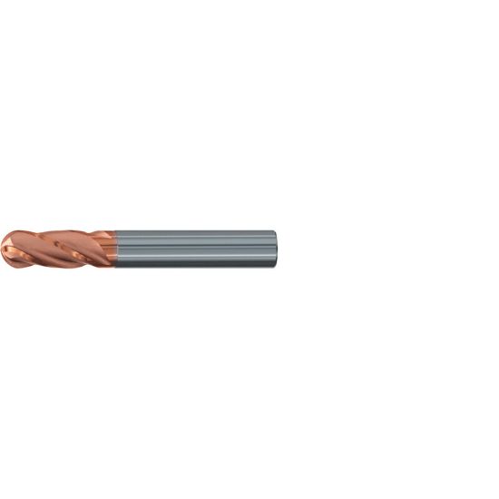 Picture of EMUGE 2502A.005 DIA 5MM SH 0.2362 LOC 0.5118 OAL 2.2441 End Mill Standard Flute Variable Helix Carbide TiAlN Single End Ball Nose TOP-Cut