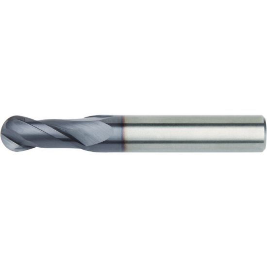 Picture of HANITA/WIDIA 28381600T026 DIA 16MM SH 0.6299 LOC 1.0236 OAL 3.6220 End Mill Standard Flute High Helix Carbide TiAlN Single End Ball Nose WIDIA Series Mills