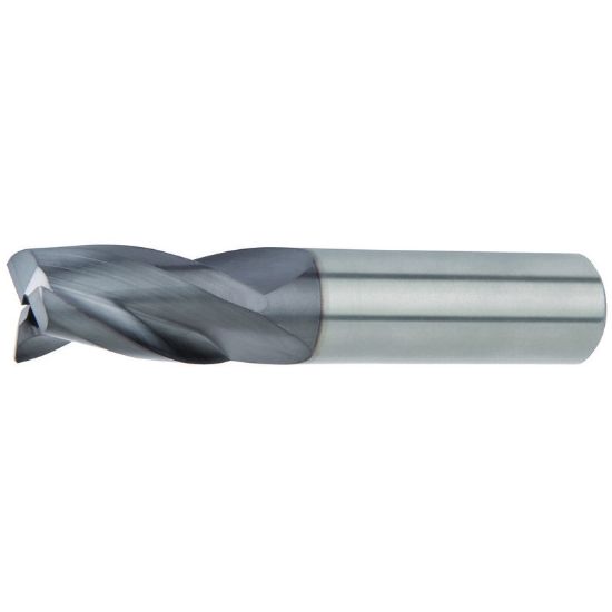Picture of HANITA/WIDIA 40130800W028 DIA 8MM SH 0.3150 LOC 1.1024 OAL 2.9528 End Mill Standard Flute High Helix Carbide TiAlN Single End 45.0° Chamfer WIDIA Series Mills