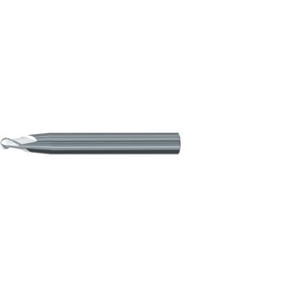 Picture of EMUGE 3443.03030A DIA 3MM SH 0.3937 LOC 0.2756 OAL 3.1496 End Mill Taper Flute Carbide Uncoated Single End Ball Nose Turbine Program