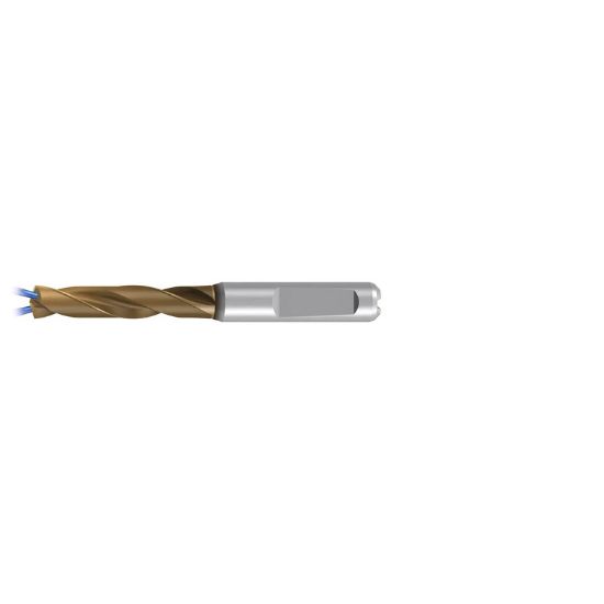 Picture of EMUGE TA504524.1220 Carbide Drill Coolant Thru Carbide 140° 0.480 Diameter 0.551 Shank 4.881 OAL 3.031 Flute 2 Flute AlCrN