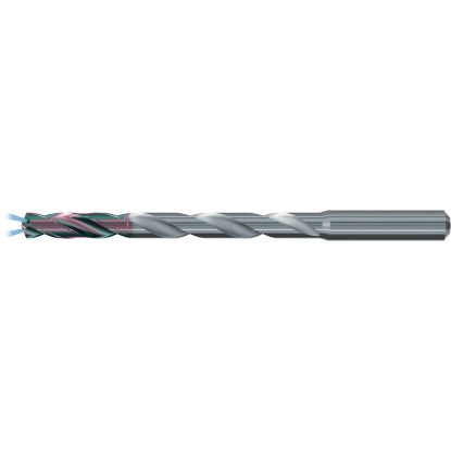 Picture of EMUGE TA223344.1230 Carbide Drill Coolant Thru Carbide 135° 0.484 Diameter 0.551 Shank 3.503 OAL 1.850 Flute 2 Flute TiAlN-TA14