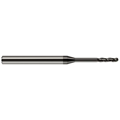 Picture of HARVEY Tool 10316 DIA 1/4 LOC 1.50 OAL 4.00 End Mill Standard Flute Standard Helix Carbide Diamond Single End Ball Nose