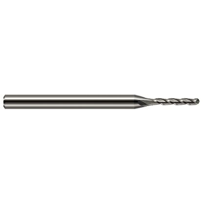 Picture of HARVEY Tool 12810 DIA 0.25MM LOC 0.0500 OAL 2.50 End Mill Standard Flute Standard Helix Carbide Uncoated Single End Ball Nose