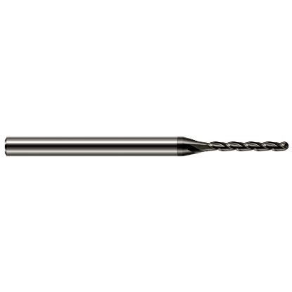 Picture of HARVEY Tool 12875-C4 DIA 0.075 LOC 0.50 OAL 2.50 End Mill Standard Flute Standard Helix Carbide Diamond Single End Ball Nose