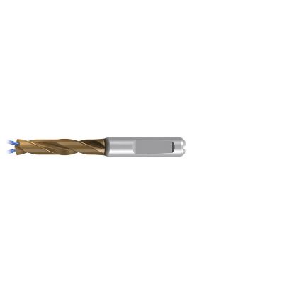 Picture of EMUGE TA504524.0833 Carbide Drill Coolant Thru Carbide 140° 0.328 Diameter 0.393 Shank 4.055 OAL 2.402 Flute 2 Flute AlCrN