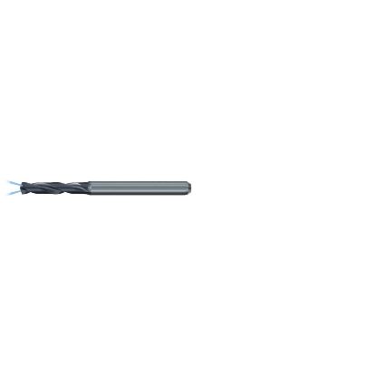 Picture of EMUGE TE213324.0203 Carbide Drill Coolant Thru Carbide 140° 0.079 Diameter 0.157 Shank 4.527 OAL 2.559 Flute 2 Flute TiAlN