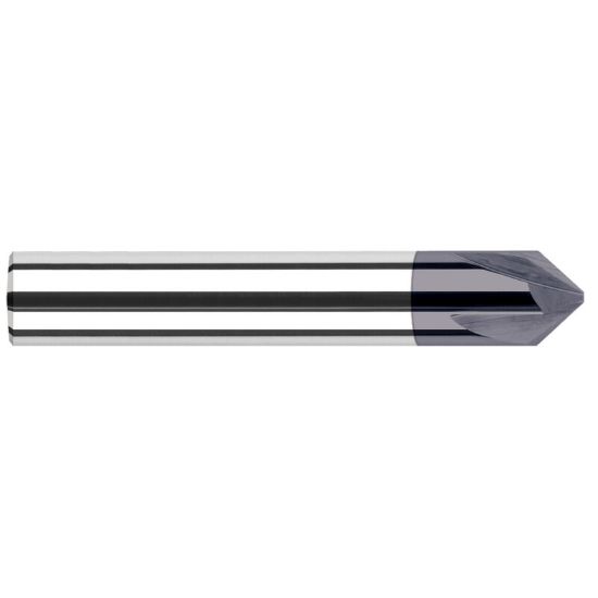 Picture of HARVEY Tool 18580-C3 1/4 DIA x 80 DEG Carbide Chamfer , AlTiN Chamfer Mill Carbide AlTiN Single End Cham Mill