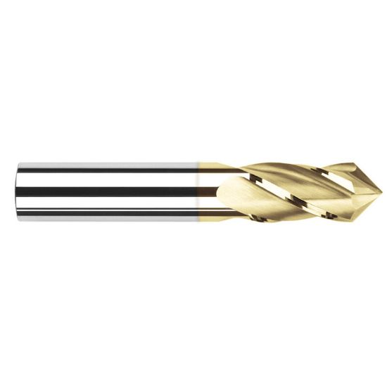 Picture of HARVEY Tool 15332-C1 1/2 DIA x 90 Carbide Drill /Mill, 4 FL TiNDrill /Mill Carbide AlTiN Single End Drill Point