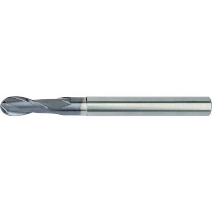 Picture of HANITA/WIDIA 400104002T DIA 4MM SH 0.2362 LOC 0.4724 OAL 2.9921 End Mill Standard Flute High Helix Carbide AlTiN Single End Ball Nose WIDIA Series Mills