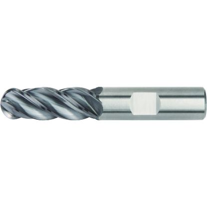 Picture of HANITA/WIDIA 4V0025008XW DIA 1 SH 1.00 LOC 1.50 OAL 4.00 End Mill Standard Flute High Helix Carbide AlTiN Single End Ball Nose VariMill I