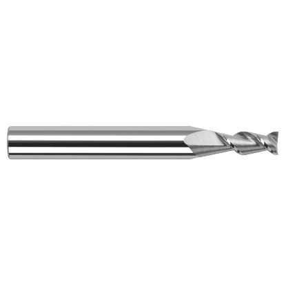 Picture of HARVEY Tool 24150 .050 D x 45 HELIX Carbide EM, 2 FL End Mill Standard Flute Standard Helix Carbide Uncoated Single End Square Sharp