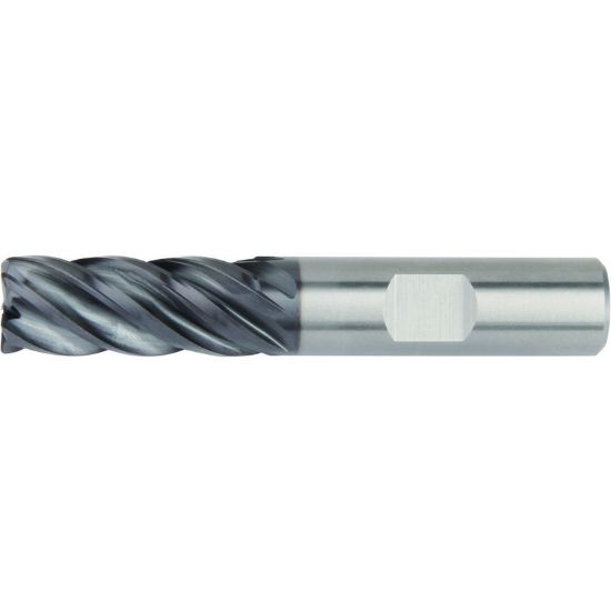 Picture of HANITA/WIDIA 5V0C25008SW DIA 1 SH 1.00 LOC 1.7500 OAL 4.50 End Mill Standard Flute High Helix Carbide AlTiN Single End Square Sharp VariMill II