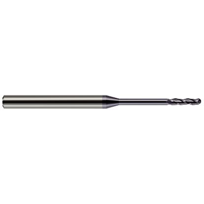 Picture of HARVEY Tool 13875-C3 DIA 0.075 LOC 0.50 OAL 2.50 End Mill Standard Flute Standard Helix Carbide AlTiN Single End Ball Nose