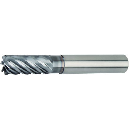 Picture of HANITA/WIDIA 77NE10004T DIA 10MM SH 0.3937 LOC 0.8661 OAL 2.9921 End Mill Standard Flute High Helix Carbide AlTiN Single End 45.0° Chamfer VariMill III