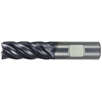 Picture of HANITA/WIDIA TM5V0S07002C DIA 1/4 SH 0.2500 LOC 0.7500 OAL 2.50 End Mill Standard Flute Variable Helix Carbide AlTiN Single End Corner Radius 0.0600 1.52MM VariMill II