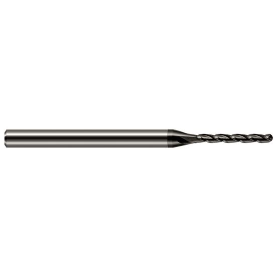 Picture of HARVEY Tool 34015-C4 .015 BALL Carbide 8x Long Flute EM, DIAMND End Mill Standard Flute Standard Helix Carbide Diamond Single End Ball Nose