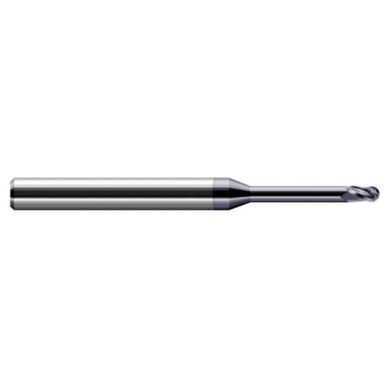Picture of HARVEY Tool 34308-C3 .125 BALL Carbide STB FL 8x RCH EM, AlTiN End Mill Standard Flute Standard Helix Carbide AlTiN Single End Ball Nose