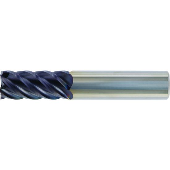 Picture of HANITA/WIDIA TR4C4507002 DIA 1/4 SH 0.2500 LOC 0.3750 OAL 2.00 End Mill Standard Flute High Helix Carbide TiAlN Single End Square Sharp WIDIA Series Mills