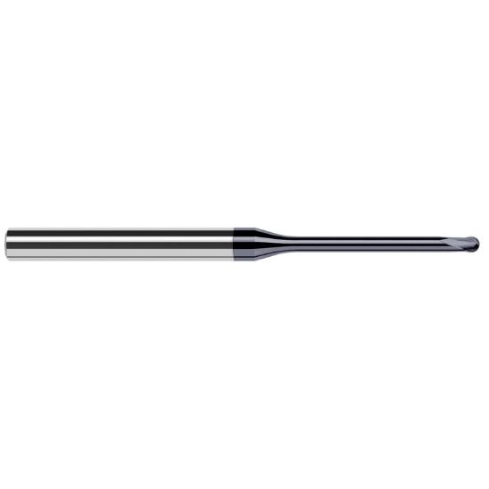 Picture of HARVEY Tool 33815-C6 .015 DIA BALL HARD Mill, 12x RCH, 2 FL End Mill Standard Flute Standard Helix Carbide AlTiN Single End Ball Nose