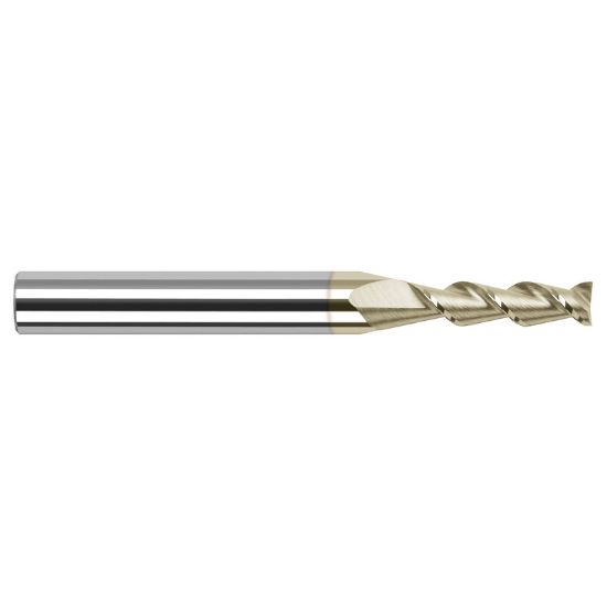Picture of HARVEY Tool 24208-C7 .125 D x 45 HELIX Carbide EM, 2 FL ZrN End Mill Standard Flute Standard Helix Carbide ZrN Single End Ball Nose