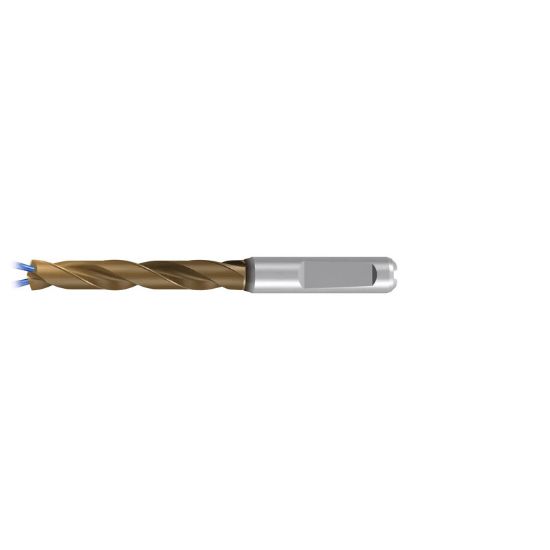Picture of EMUGE TA514524.1270 Carbide Drill Coolant Thru Carbide 140° 0.500 Diameter 0.551 Shank 4.881 OAL 3.031 Flute 2 Flute AlCrN
