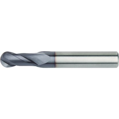 Picture of HANITA/WIDIA 40010350T012 DIA 3.50MM SH 0.1575 LOC 0.4724 OAL 1.968 End Mill Standard Flute High Helix Carbide TiAlN Single End Ball Nose WIDIA Series Mills