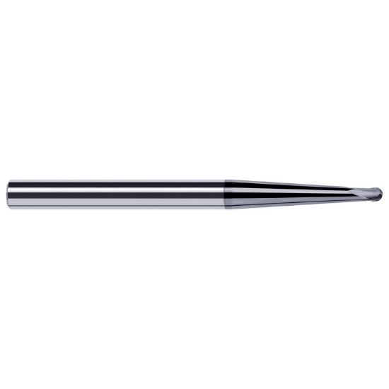Picture of HARVEY Tool 37393-C6 .093 BALL x 3 DEG x .625 RCH 2 FL Nano End Mill Taper Flute Carbide AlTiN Single End Square Sharp