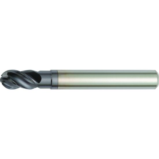 Picture of HANITA/WIDIA 47N010004LT DIA 10MM SH 0.3937 LOC 0.5510 OAL 2.8346 End Mill Standard Flute High Helix Carbide TiAlN Single End Ball Nose VariMill