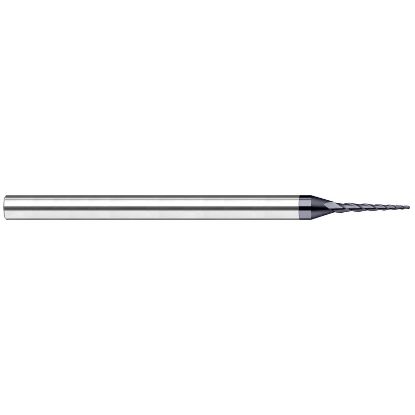 Picture of HARVEY Tool 21530-C6 .030 BALL x 0.5 DEG Taper EM, AlTiN Nano End Mill Taper Flute Carbide AlTiN Single End Square Sharp