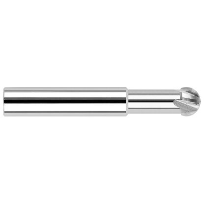 Picture of HARVEY Tool 22704 .062 D x 220 UNDERCUT EM End Mill Standard Flute Standard Helix Carbide Uncoated Single End Ball Nose 220°