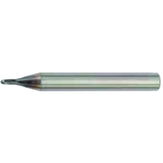 Picture of HANITA/WIDIA 7N0101502RJ DIA 1.50MM SH 0.2362 LOC 0.0591 OAL 1.968 End Mill Standard Flute High Helix Carbide TiAlN Single End Ball Nose Vision Plus