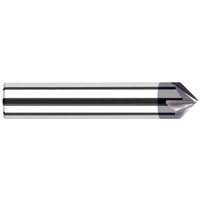 Picture of HARVEY Tool 72470-C3 3/16 DIA x 70 DEG Chamfer , 2 FL, AlTiN Chamfer Mill Carbide AlTiN Single End Cham Mill