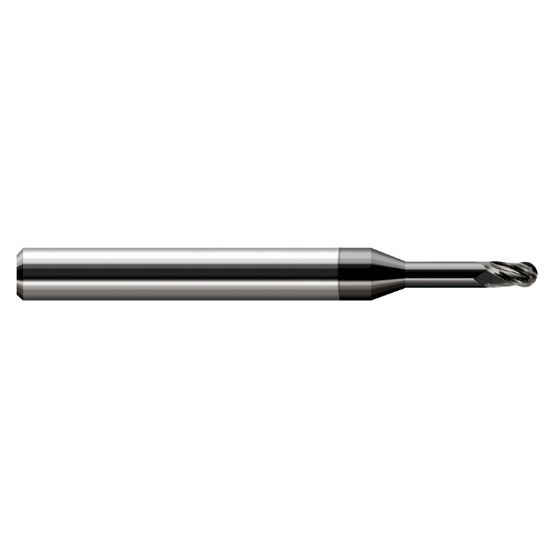 Picture of HARVEY Tool 33445-C4 .045 BALL Carbide STB FL 5x RCH EM, DIAMND End Mill Standard Flute Standard Helix Carbide Diamond Single End Ball Nose