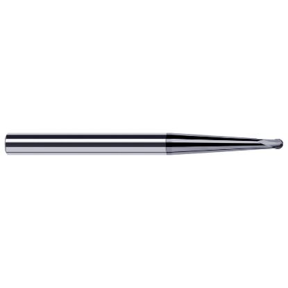 Picture of HARVEY Tool 37400-C6 .100 BALL x 3 DEG x 1.511 RCH 2 FL Nano End Mill Taper Flute Carbide AlTiN Single End Square Sharp
