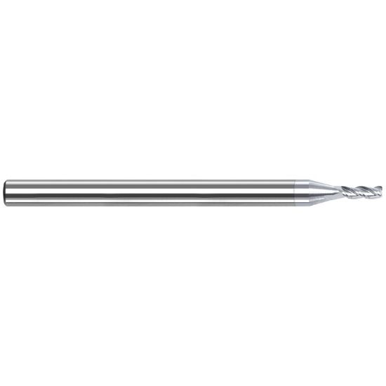 Picture of HARVEY Tool 50035-C8 .035 D V-HELIX NF, 3x LOC, 3 FL, TiB2 End Mill Standard Flute Standard Helix Carbide TiB2 Single End Square Sharp