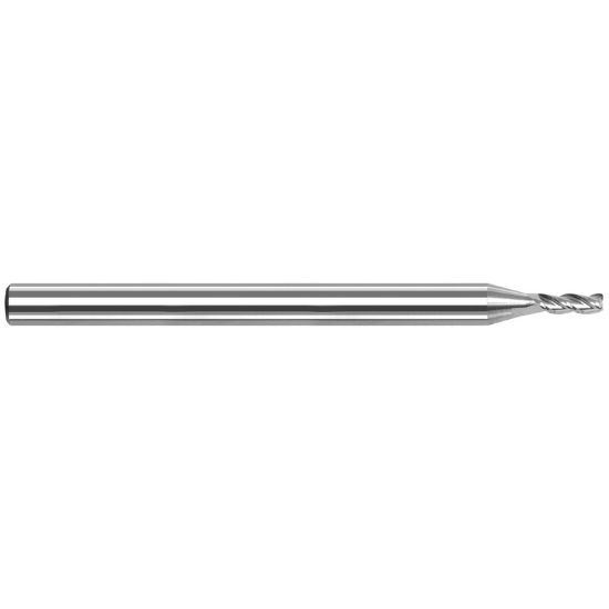 Picture of HARVEY Tool 50050 .050 D V-HELIX NF, 3x LOC, 3 FL End Mill Standard Flute Standard Helix Carbide Uncoated Single End Square Sharp