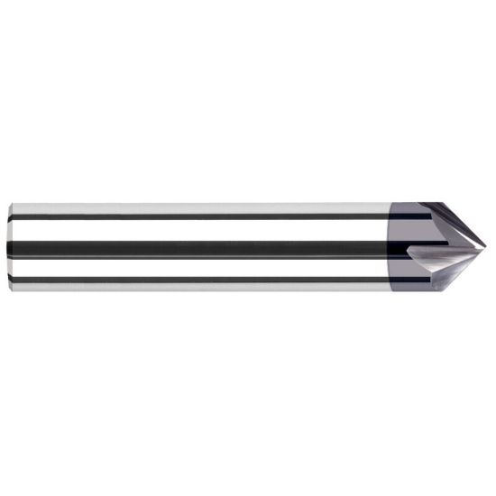 Picture of HARVEY Tool 72515-C3 3/8 DIA x 15 DEG Chamfer , 2 FL, AlTiN Chamfer Mill Carbide AlTiN Single End Cham Mill